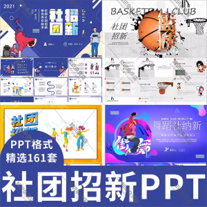 大学社团学生会新学期招新纳新PPT模板团队特色介绍篮球音乐社ppt