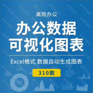 可视化图表柱形图环形饼图素材 Excel模板办公数据表格自动生成