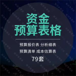 企业公司项目个人财产务资金预算损益收支成本费用表格excel模板