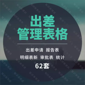 企业公司单位员工出差申请通知审批差旅费报销管理表格excel模板