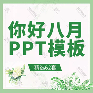 你好八月小清新简约商务工作计划八月你好八月汇报通用PPT模板