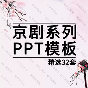 文艺戏曲PPT模板京剧戏曲文化PPT中国风古风传统国粹复古动态素材