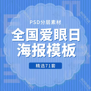 全国爱眼日青少年儿童爱护眼睛保护视力宣传海报模板PSD设计素材