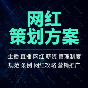 网红销售赞助策划包装推广营销方案活动策划合作协议